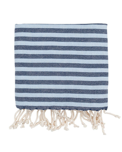 Peshtemal Turkish towel, herringbone weave, cotton - Shopping Blue