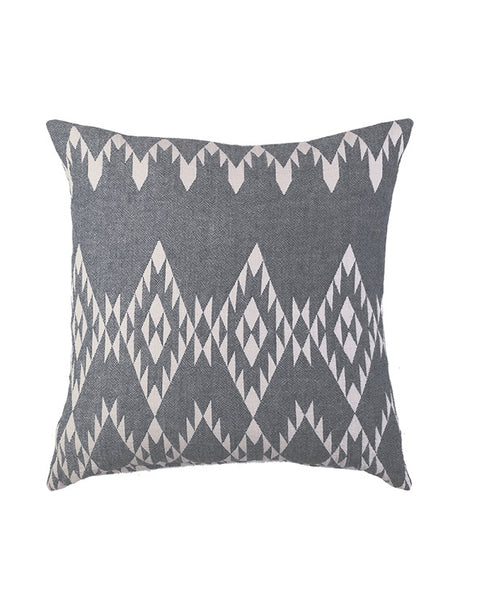 Throw & cushion cover with kilim pattern, cotton, made in Turkey - Shopping Blue